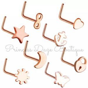 Rose Gold Design Nose Rings